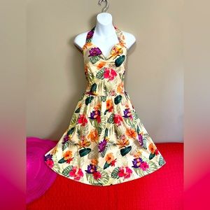 Lindy Bop swing floral pin up dress size US16